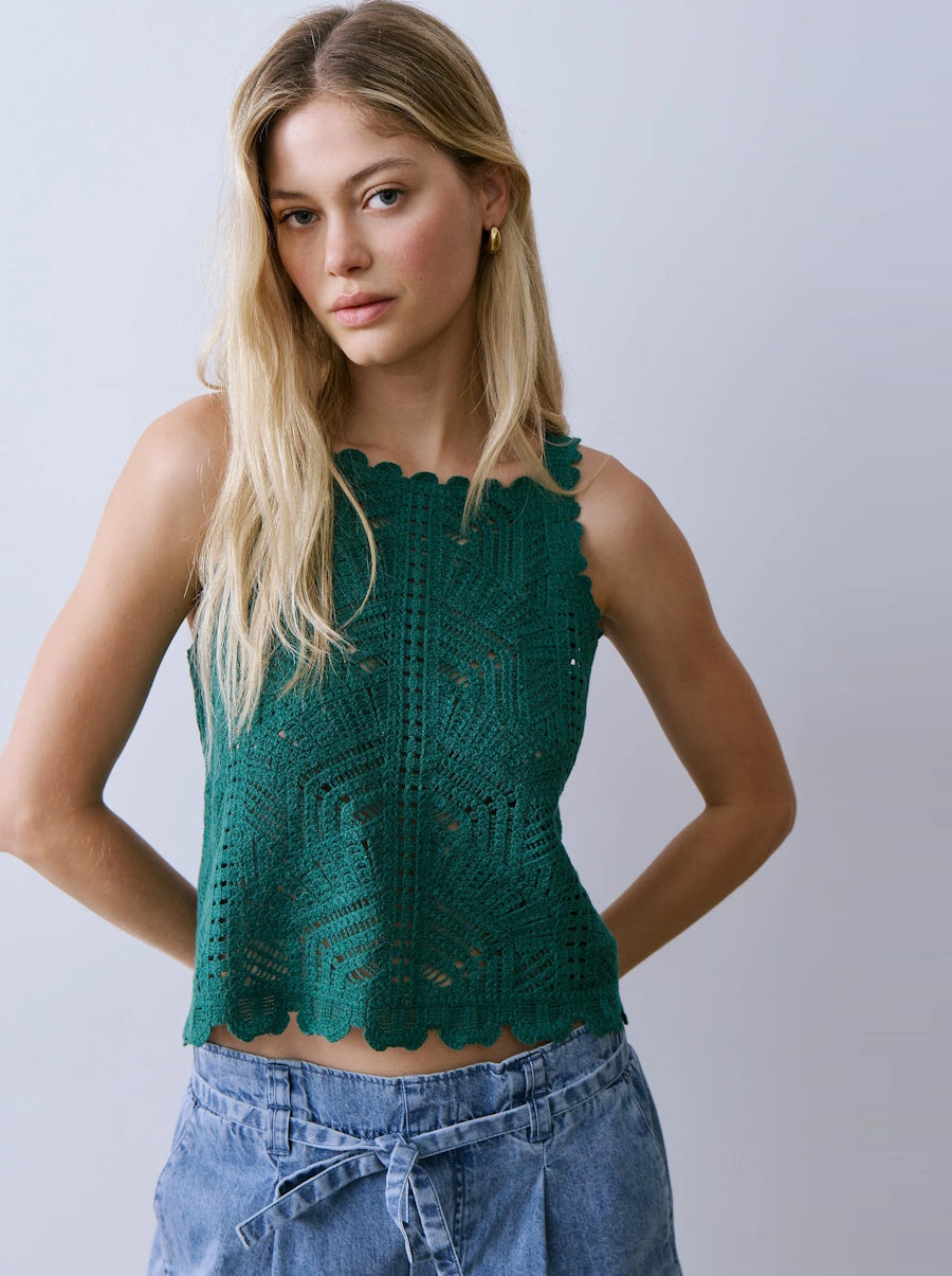 Knit Tank in Emerald