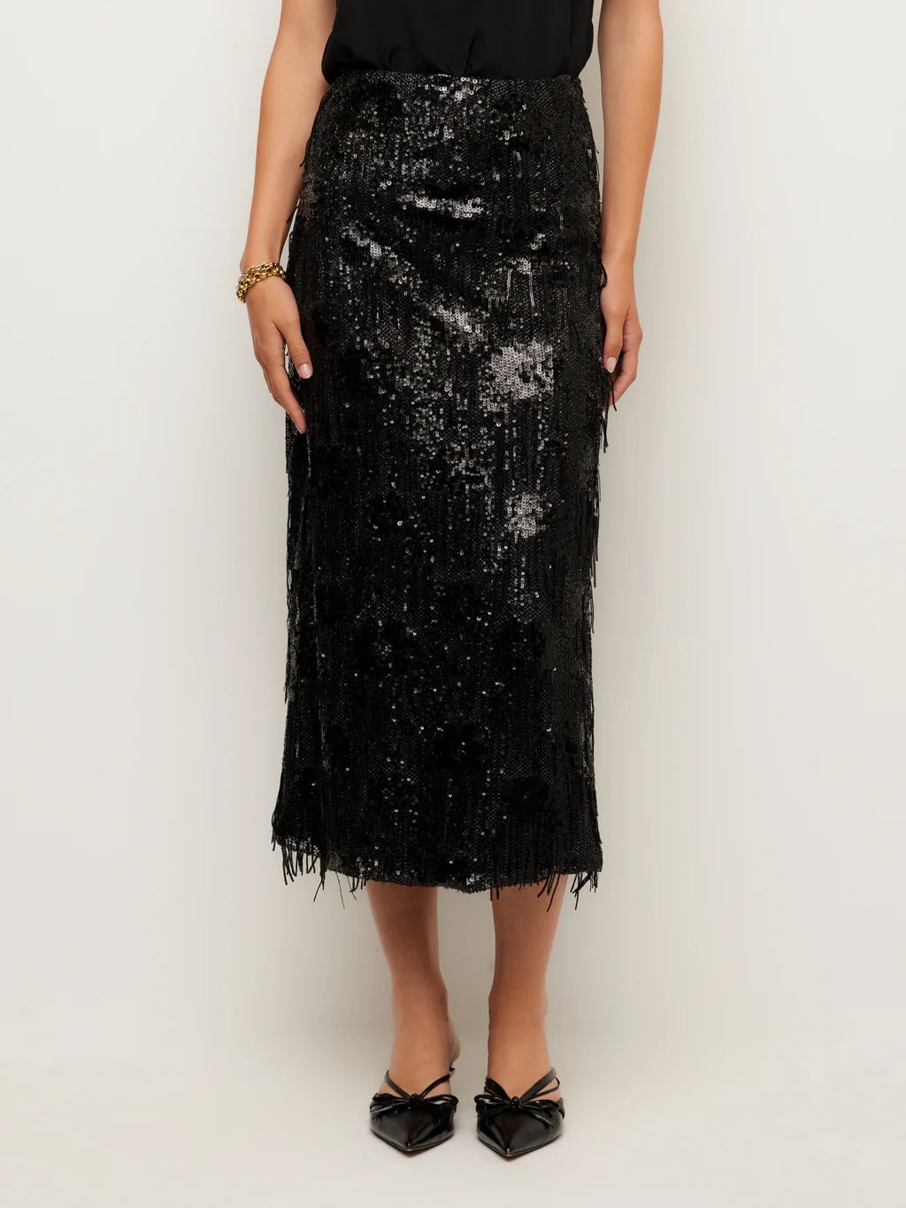 Arden Sequin Midi Pencil Skirt