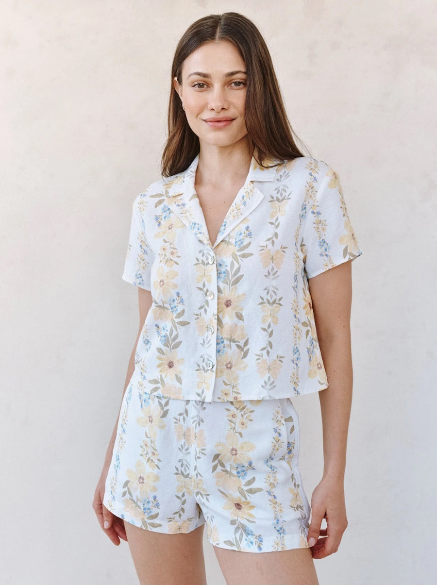 Short Sleeve Knotch Collar Shirt
