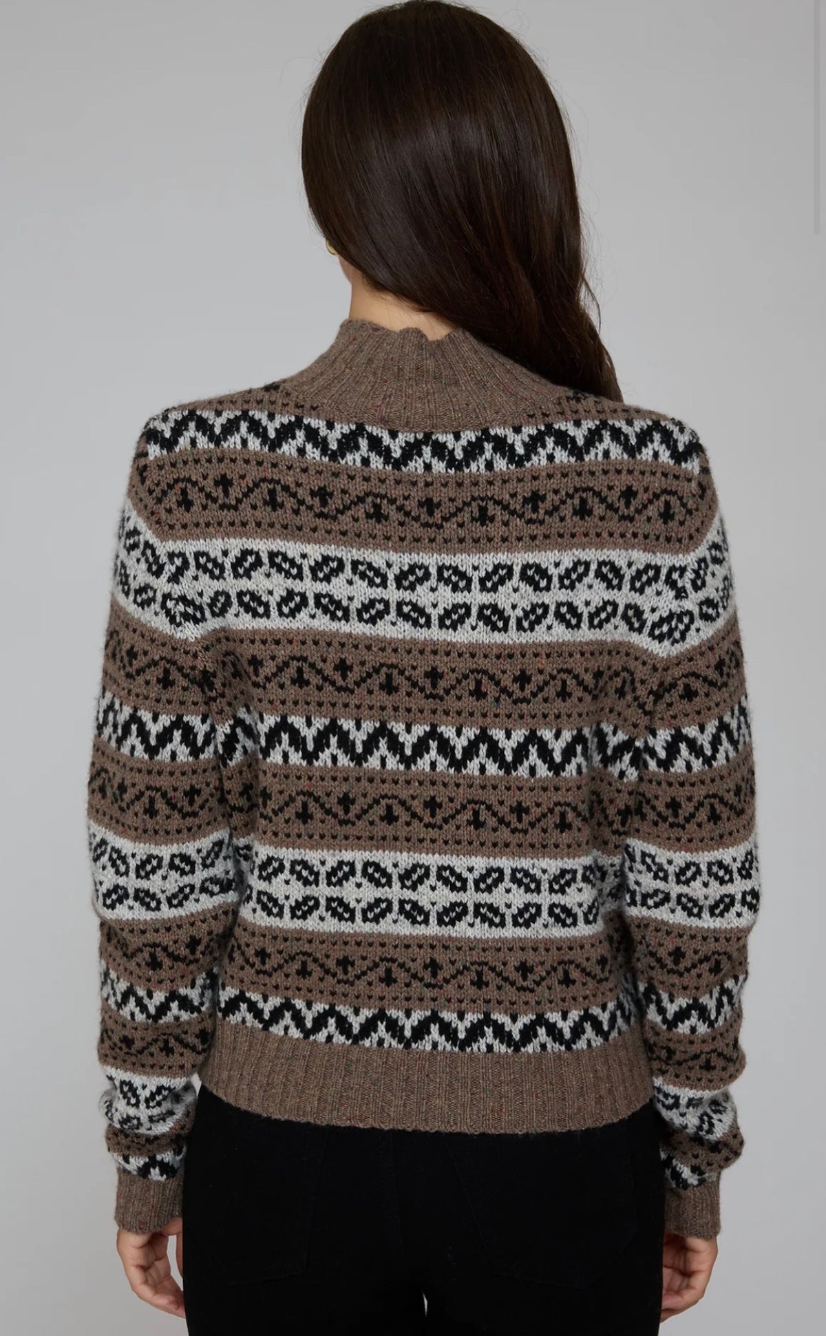 Cropped Chunky Fair Isle Mock