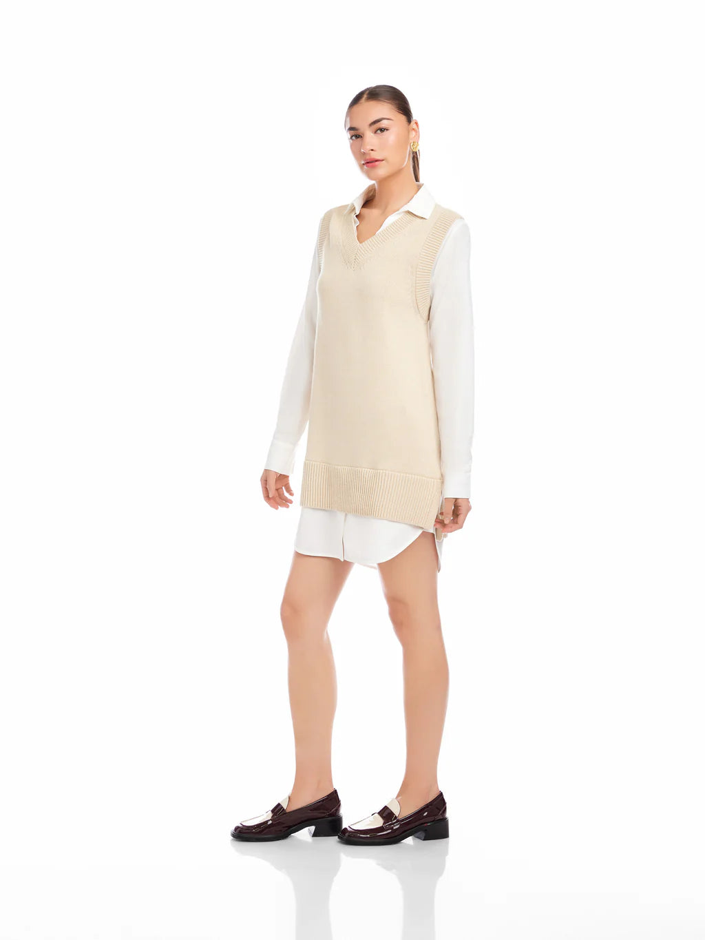 Elora Mixed Media Vest Dress