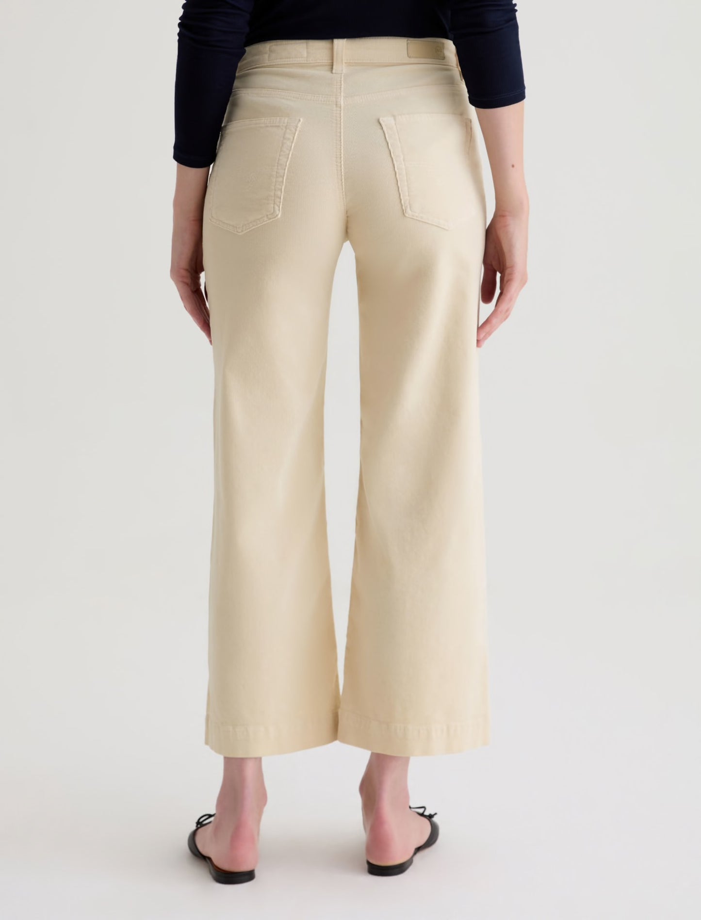 Saige Wide Leg Crop Cord in Opal Stone