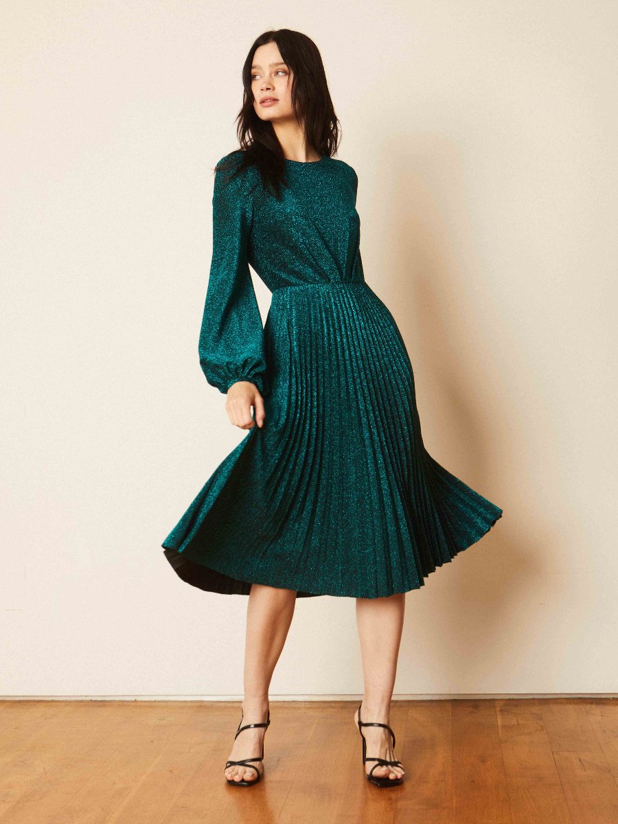 Beatrice Emerald Lurex Dress