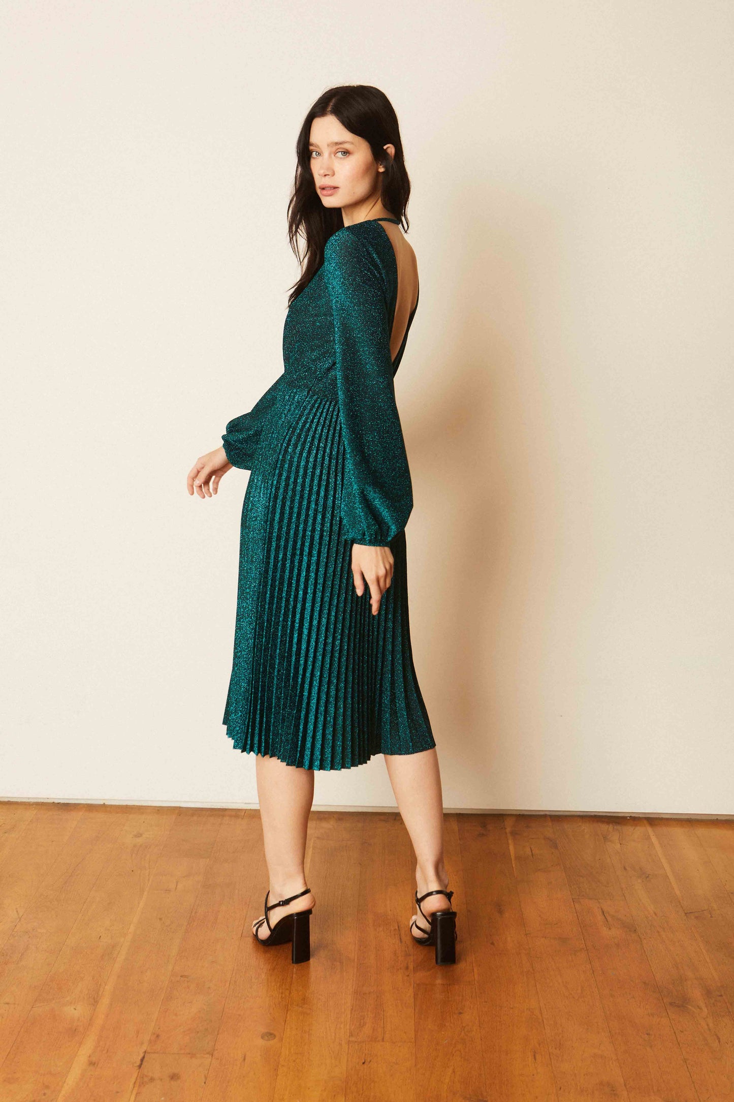 Beatrice Emerald Lurex Dress