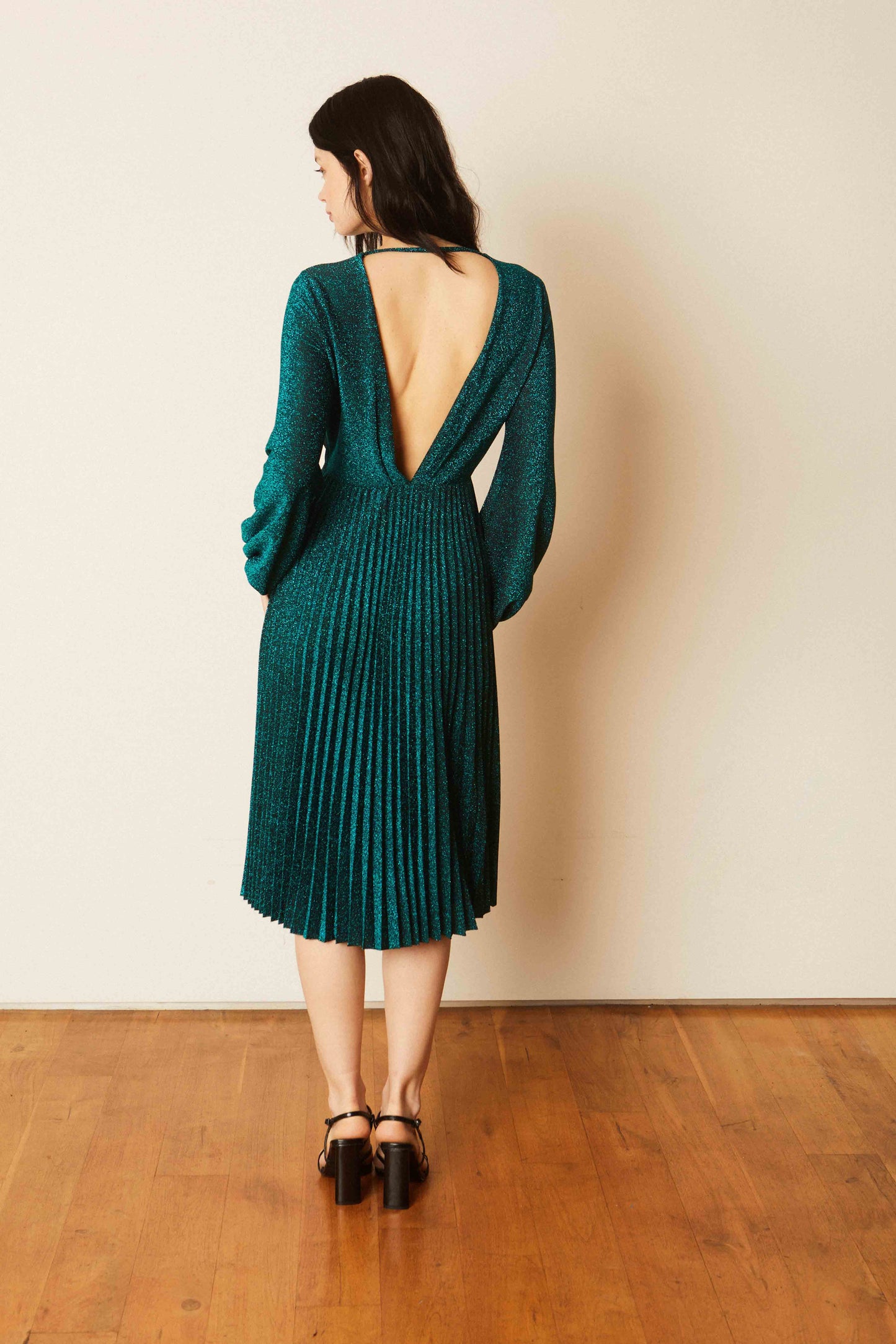 Beatrice Emerald Lurex Dress