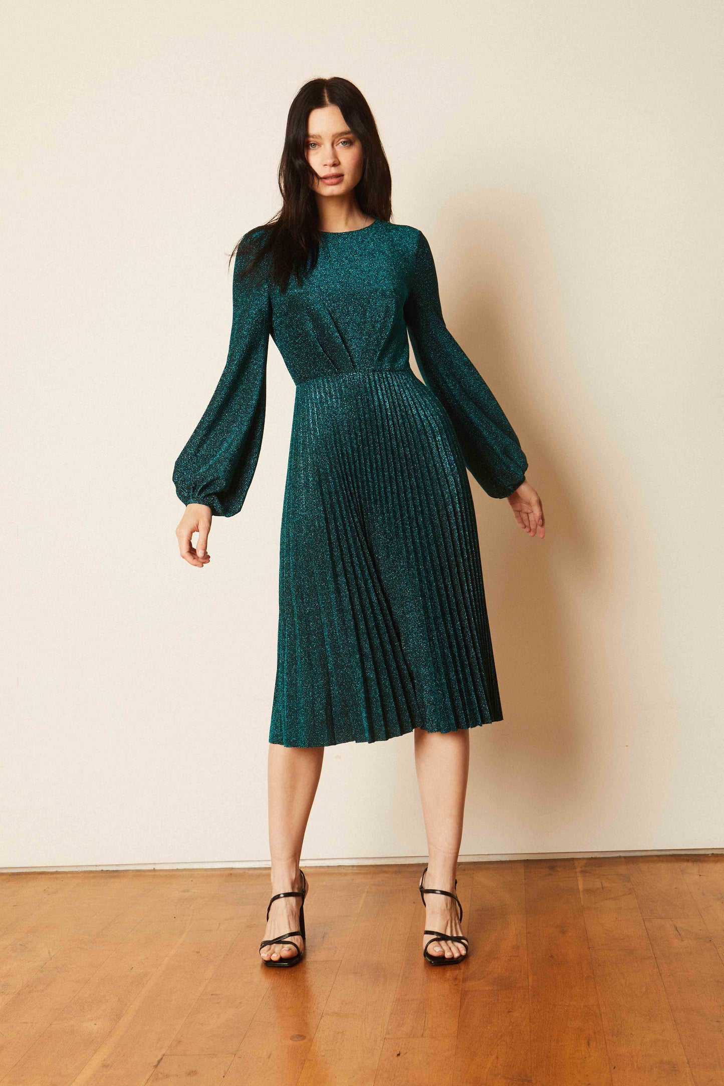 Beatrice Emerald Lurex Dress