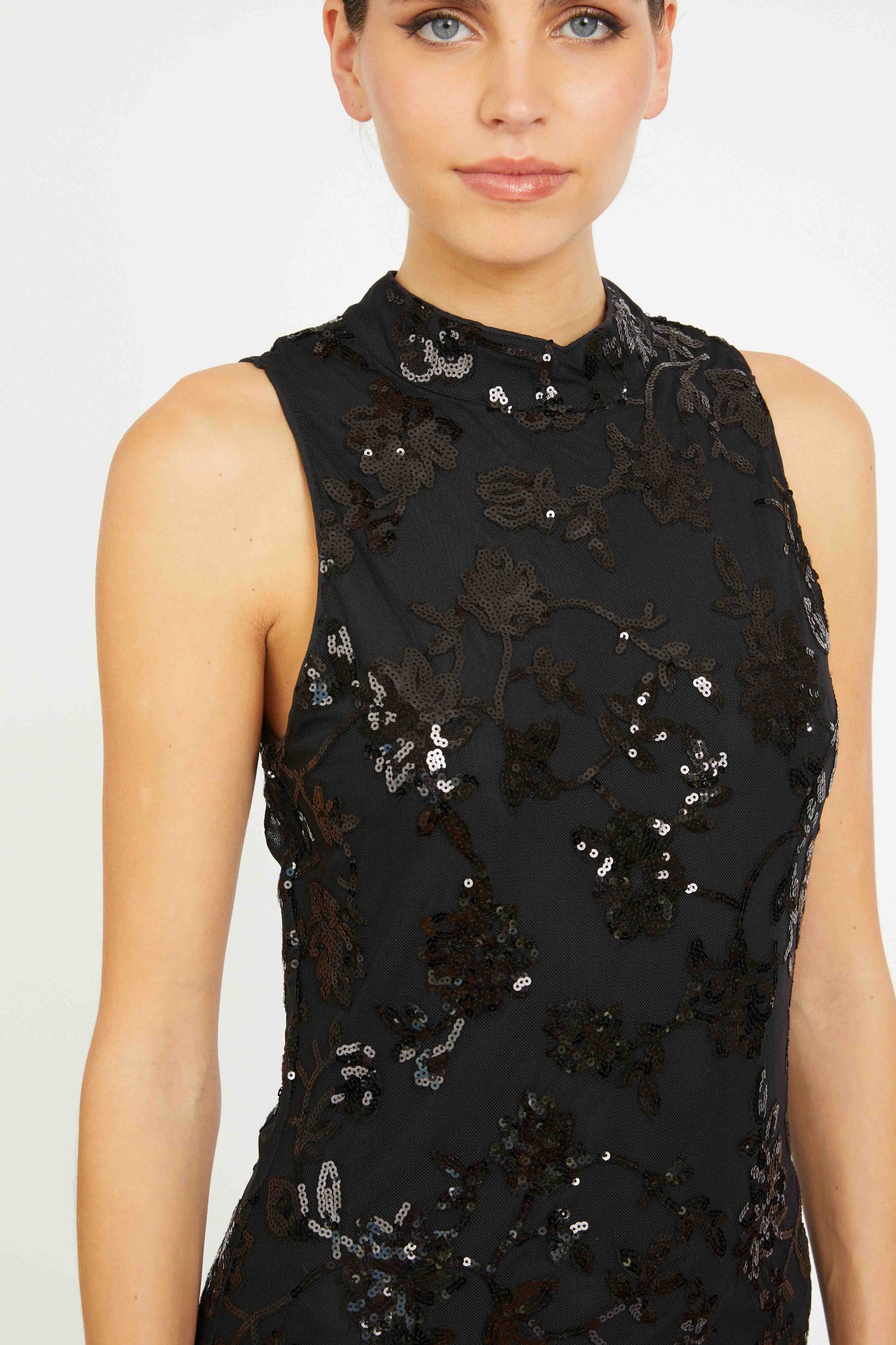 Rayne Dress in Black Sequin Lace