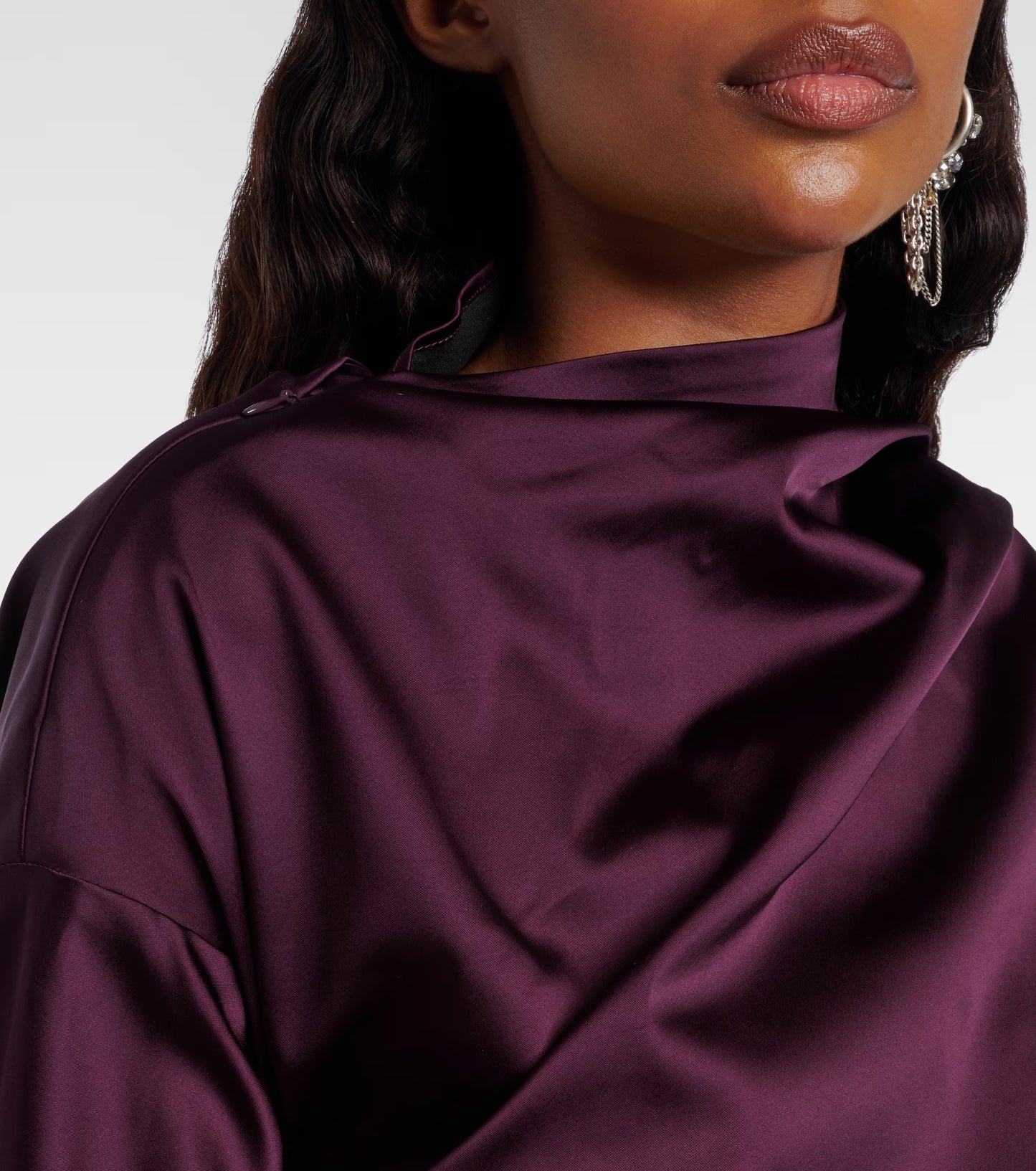 Stretch Satin Ruched Top