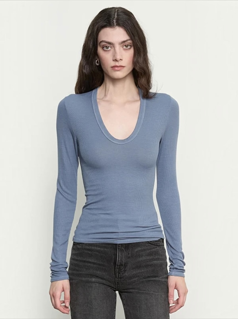 Silk Rib Essential U - Steel Blue