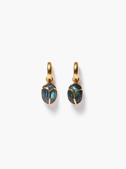 Scarab Hoop Earrings