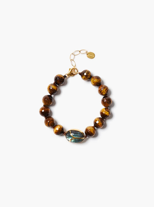 Scarab Bracelet Tiger's Eye