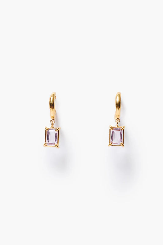Tabby Hoop Earrings - Amethyst