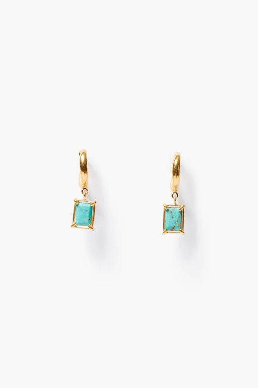 Tabby Hoop Earrings - Tuquoise