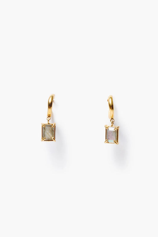 Tabby Hoop Earrings - Labradorite