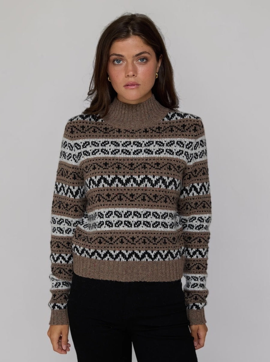 Cropped Chunky Fair Isle Mock