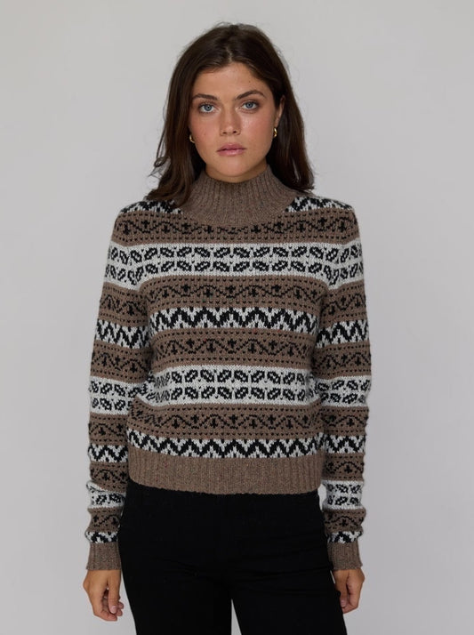 Cropped Chunky Fair Isle Mock