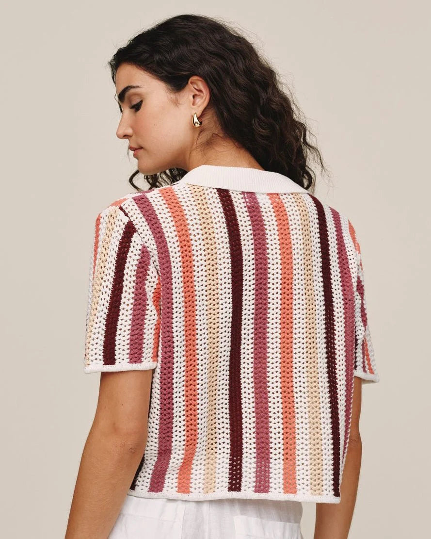 SS Open Knit Stripe Top
