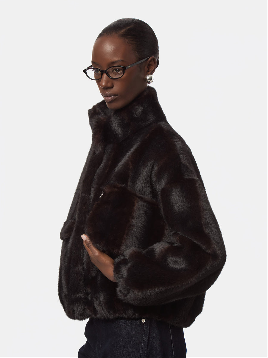 Amelia Shaved Mink Crossbody