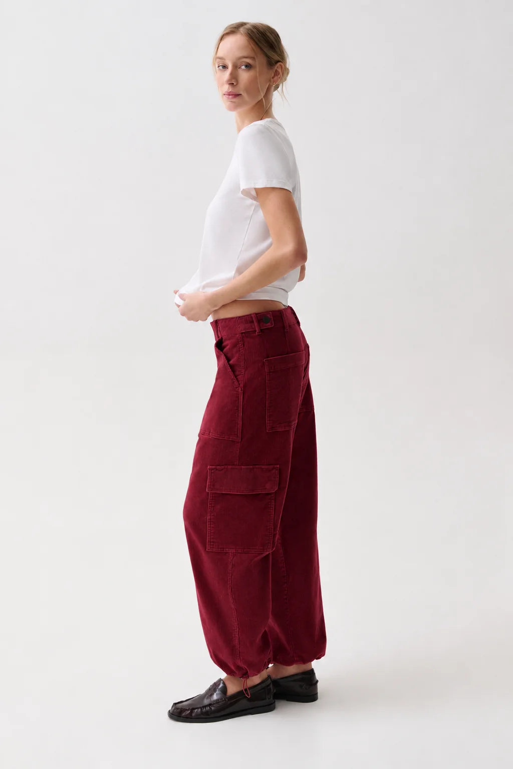 Honor Utility Corduroy Cargo - Crimson