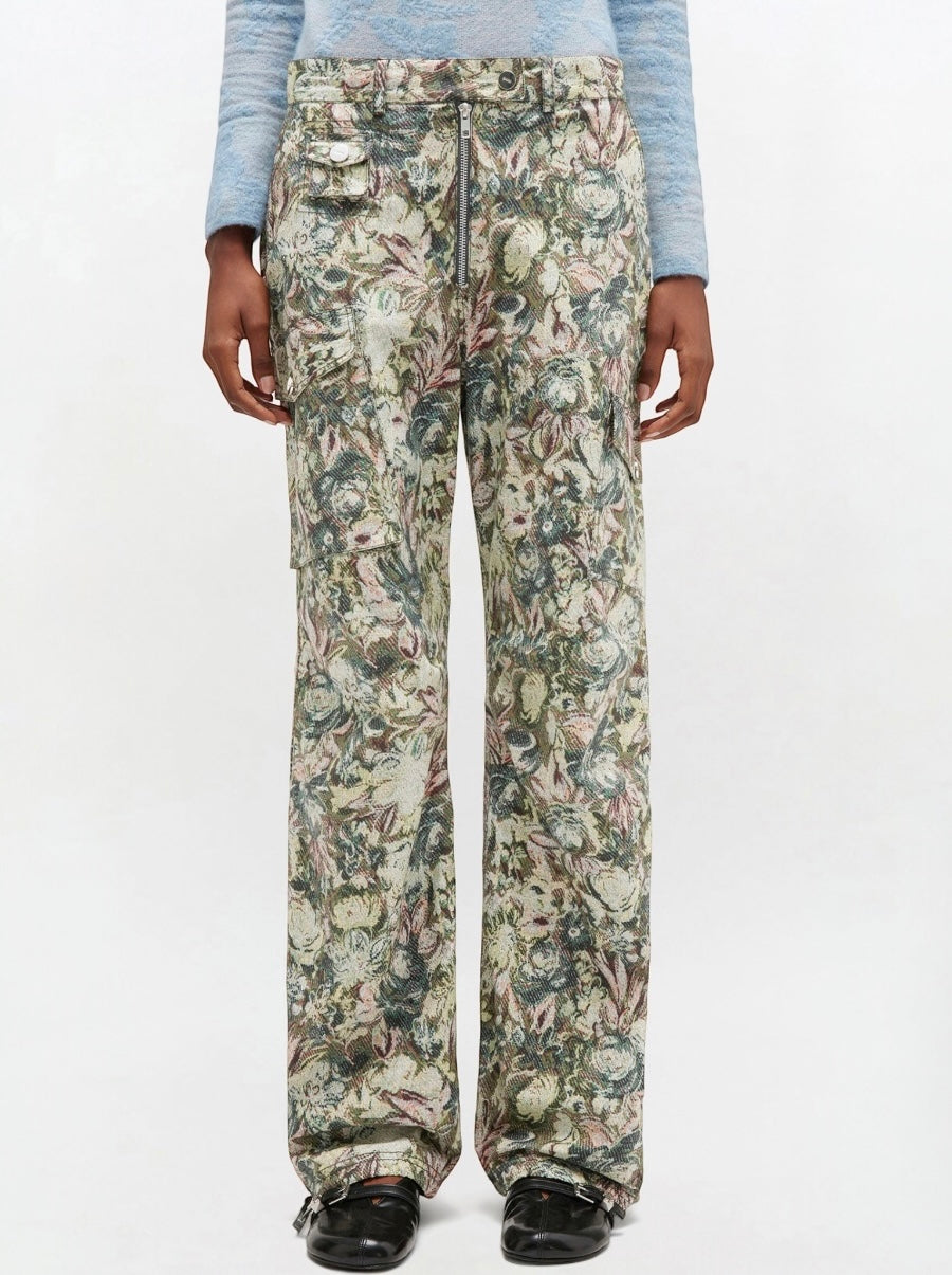 Printed Stretch Cotton Pants