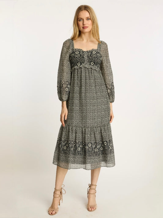 Elora Dress in Indigo Dot