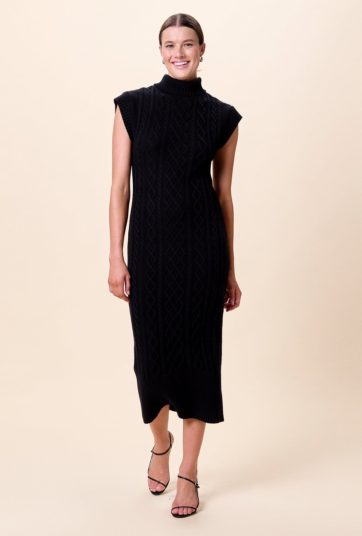 Shana Midi Dress in Black