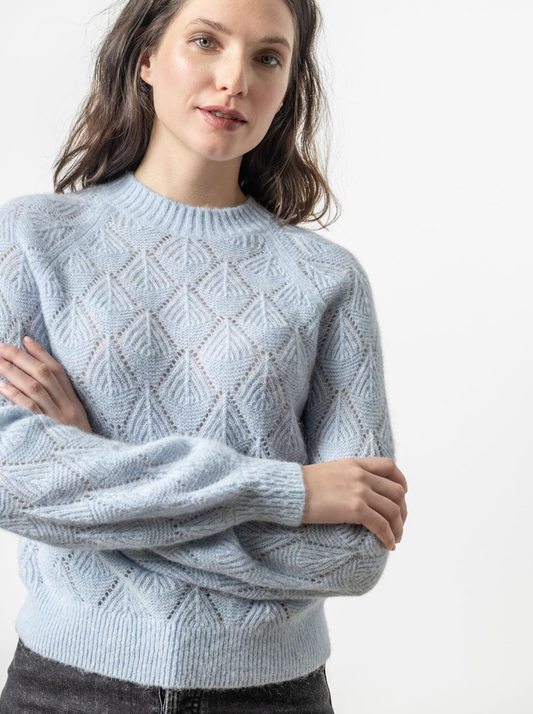 Easy Pointelle Crewneck Sweater