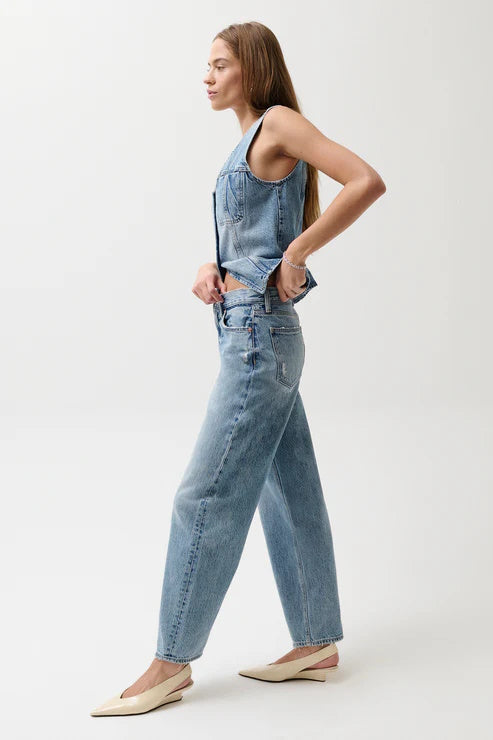 Wes High Rise Barrel Jean