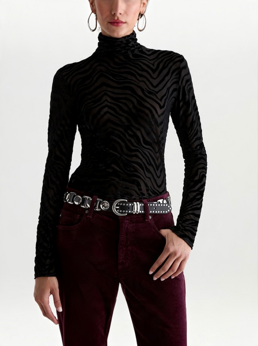 Chelsea Turtleneck in Wild Lines