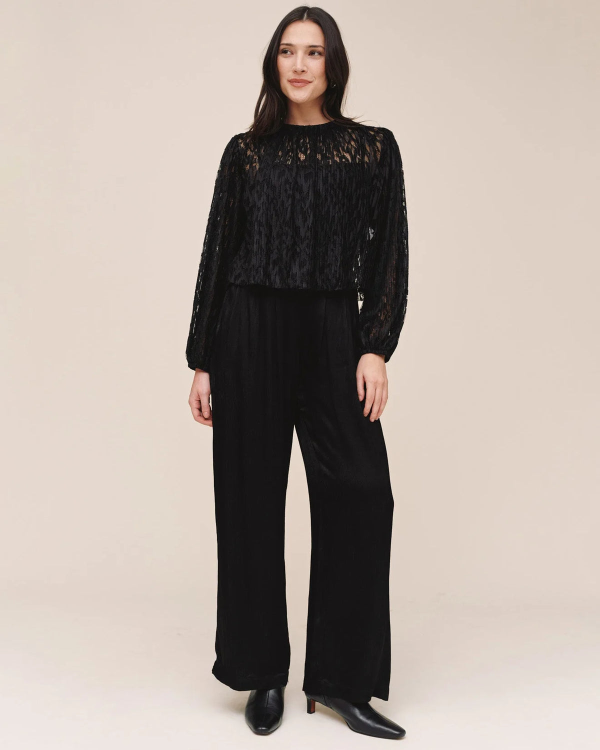 LS Shirred Neck Top