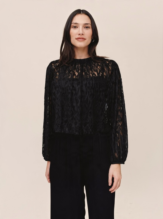 LS Shirred Neck Top
