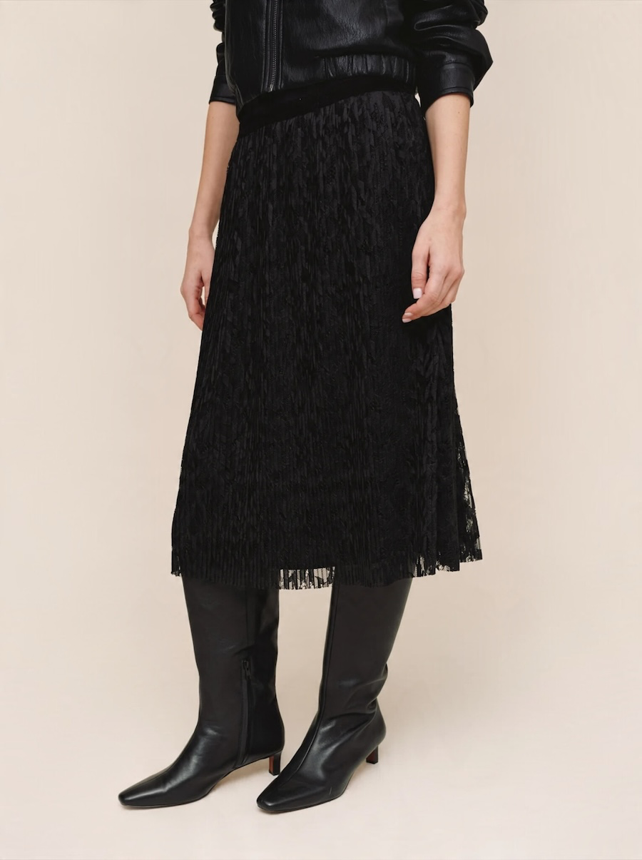 Pleated Lace Skirt