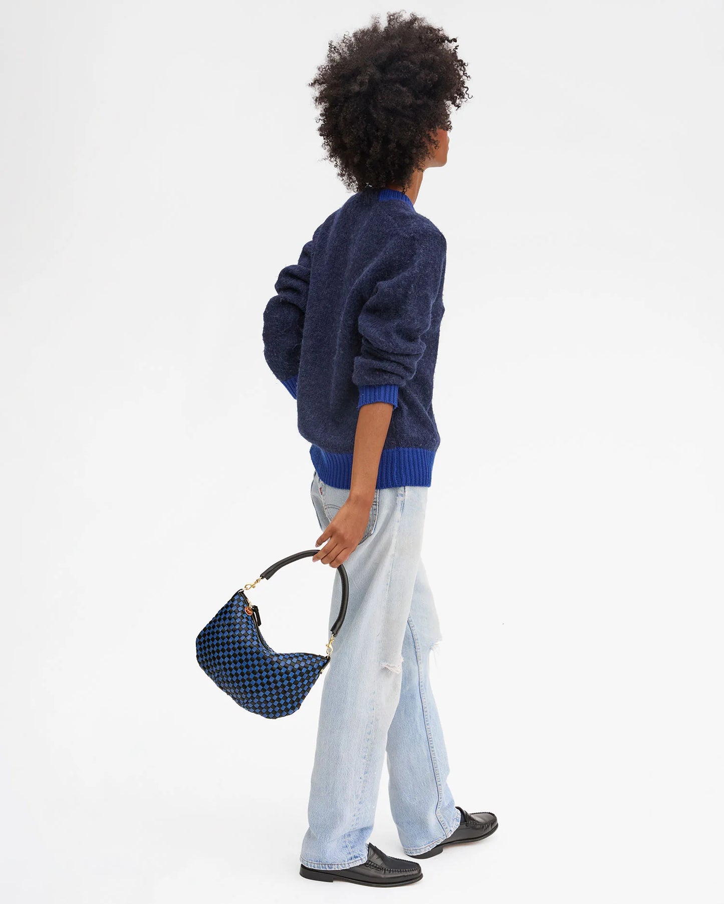 Petit Moyen Messenger - Check Cobalt