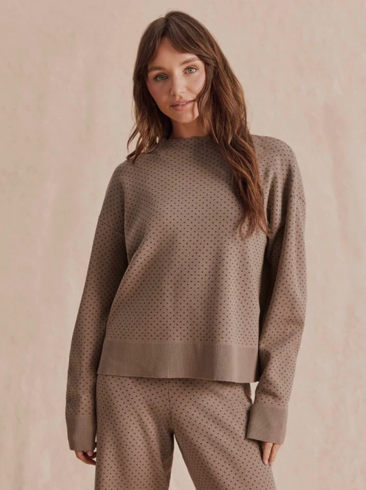 Libby Polka Dot Crewneck Sweater