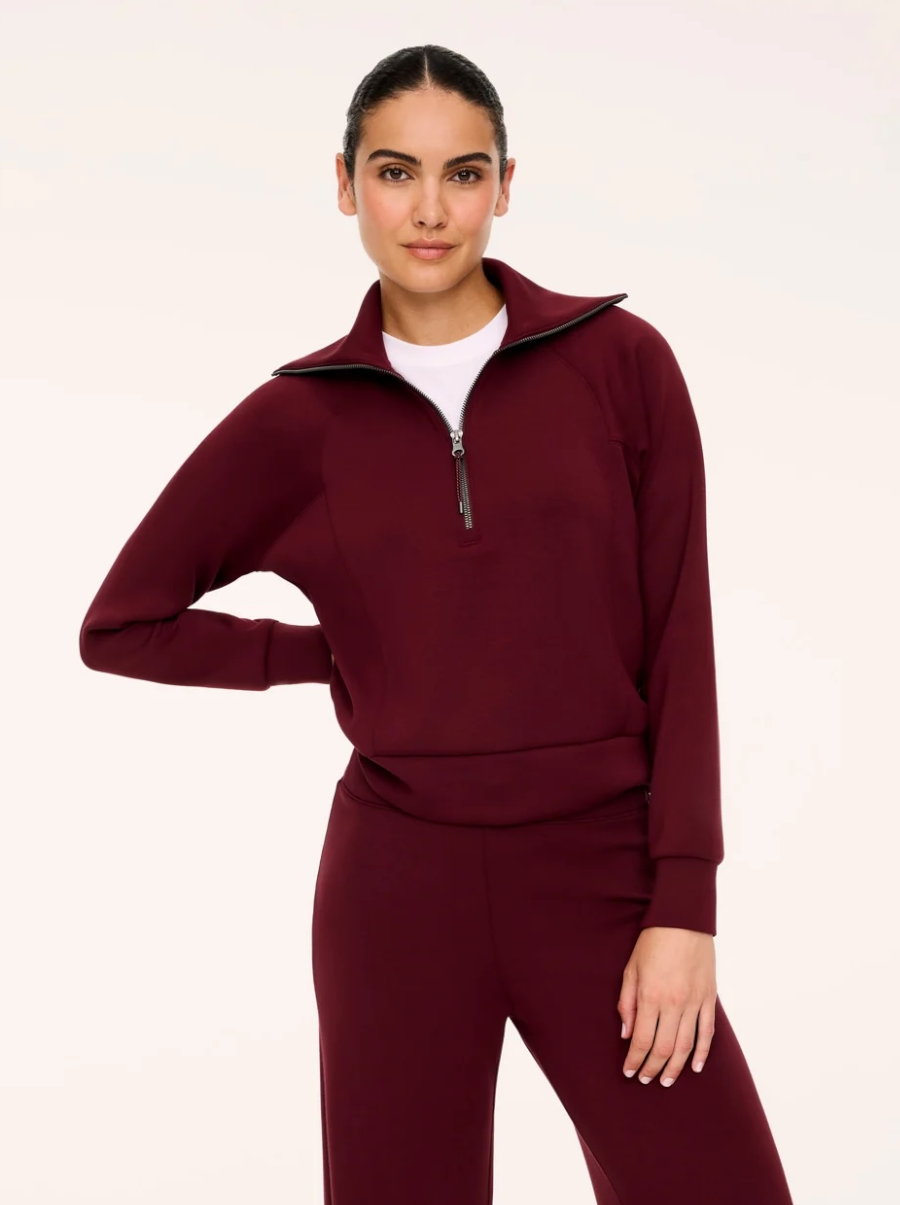 AE Half Zip in Vino