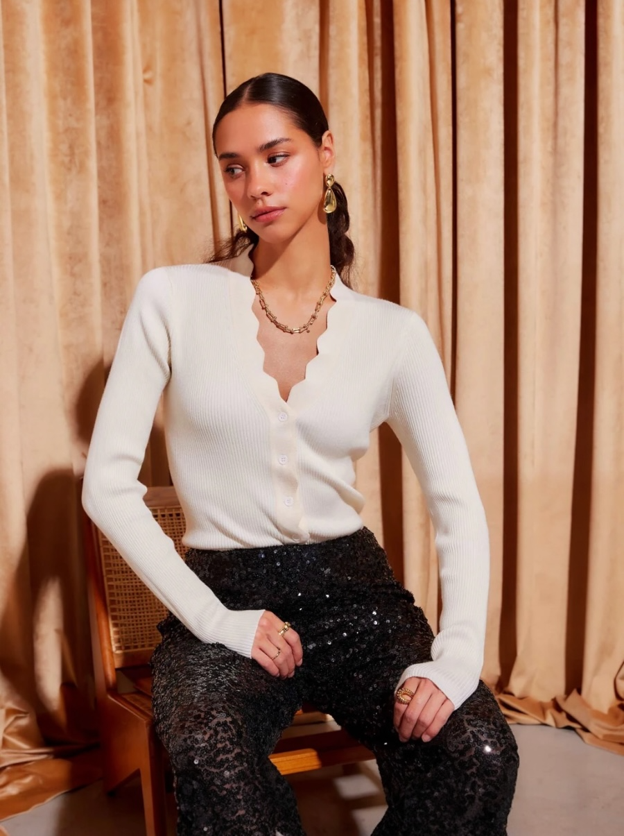 Bliss Scallop Edge Cardi