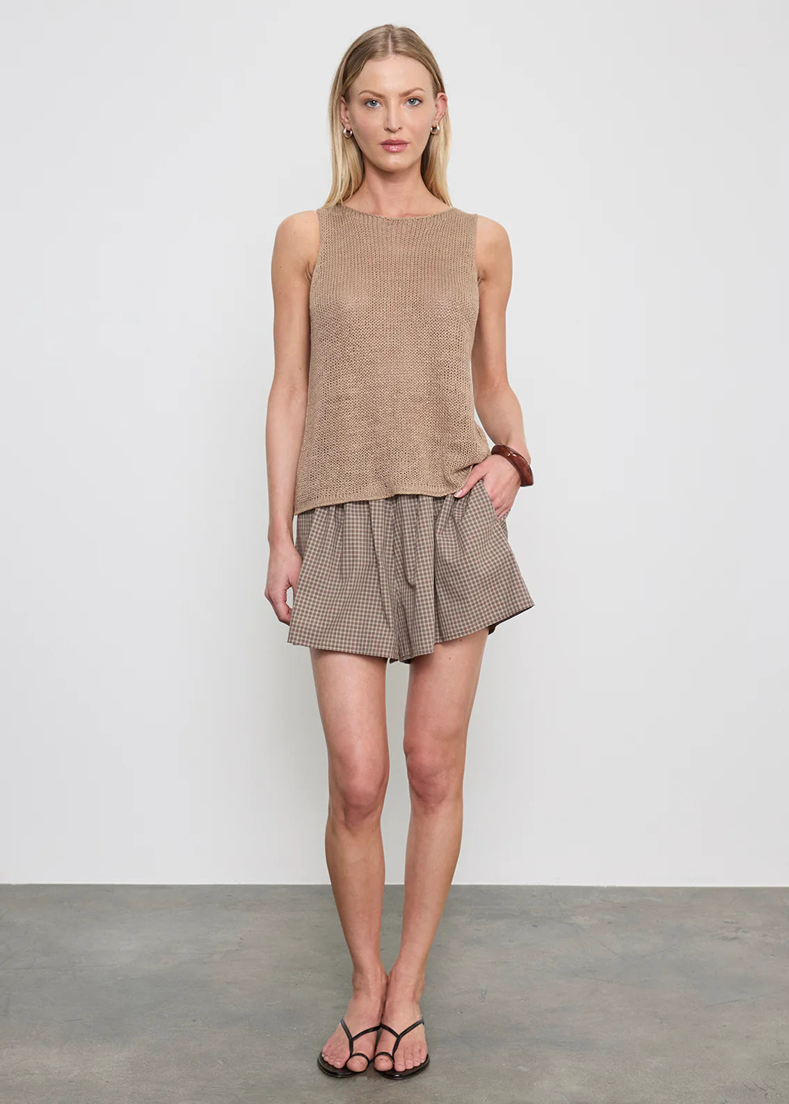 Linen Open Knit Tank