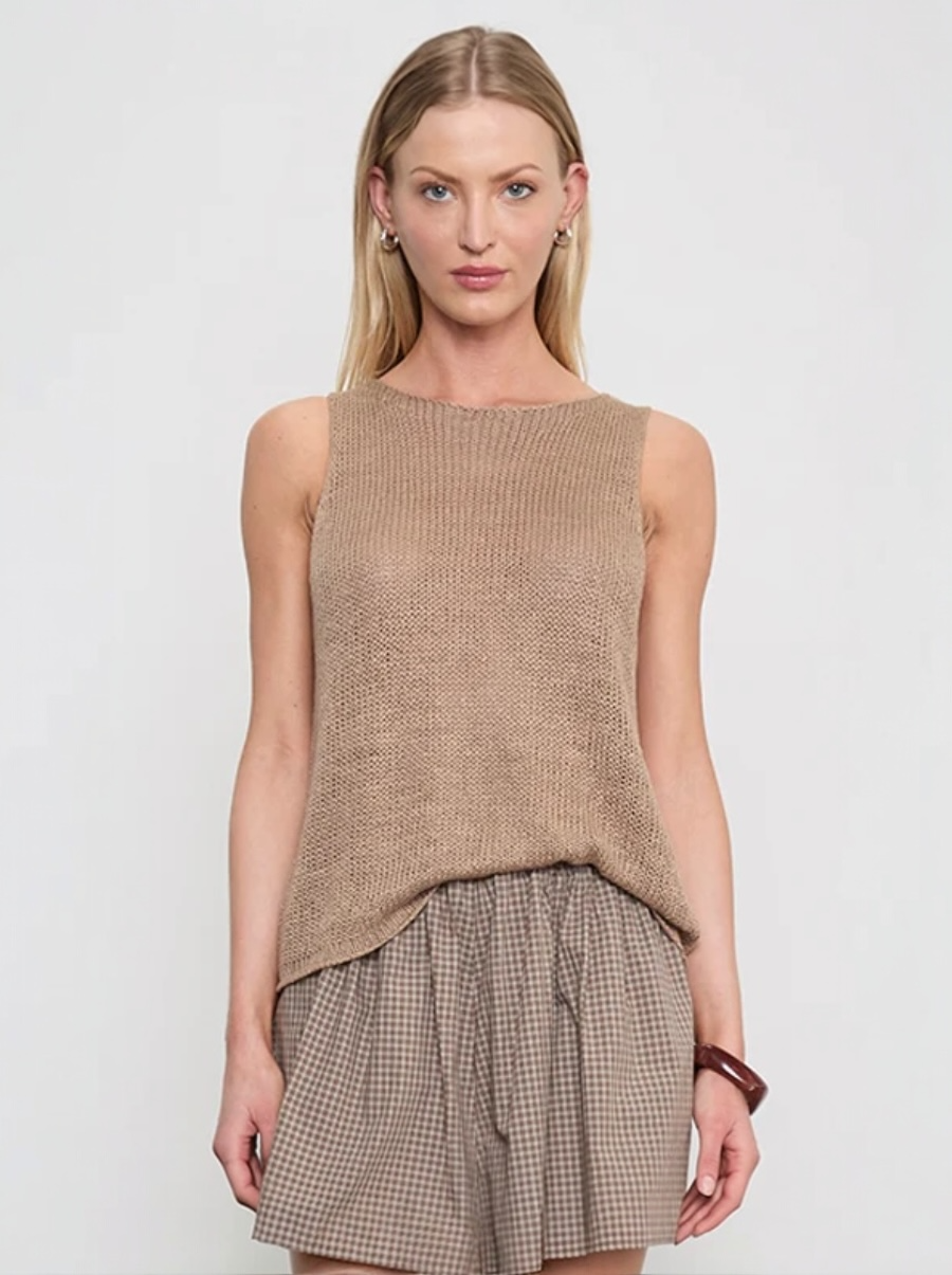 Linen Open Knit Tank