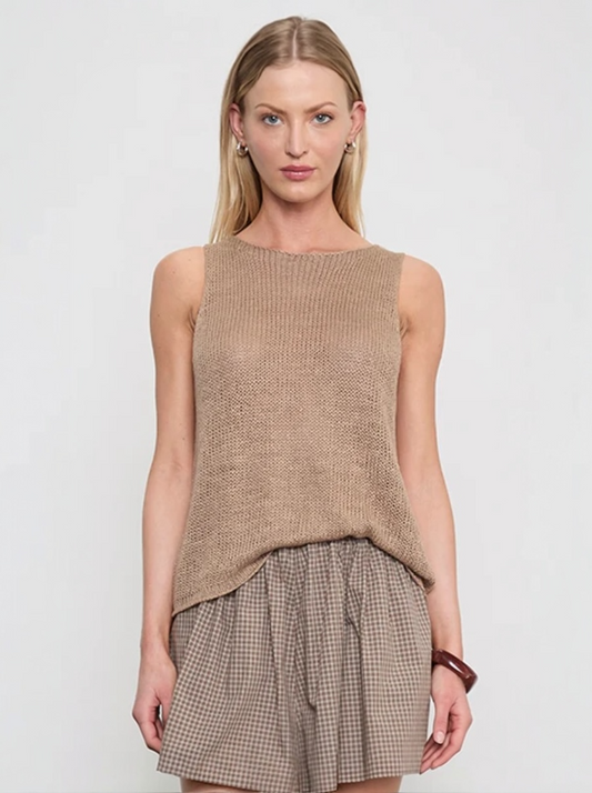 Linen Open Knit Tank