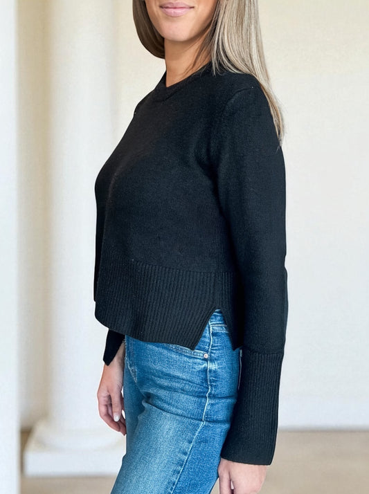 Crop Boxy Crew W/ Slits