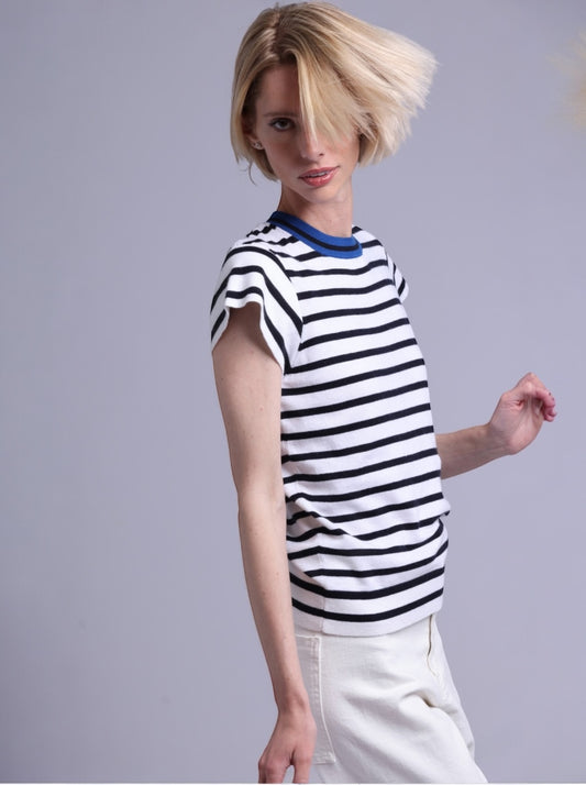 Striped Cap Slv Crew