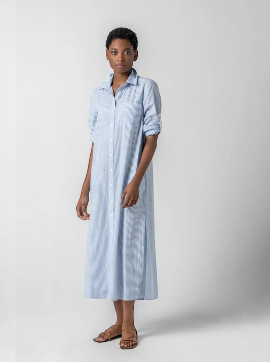 Striped Maxi Shirt Dress