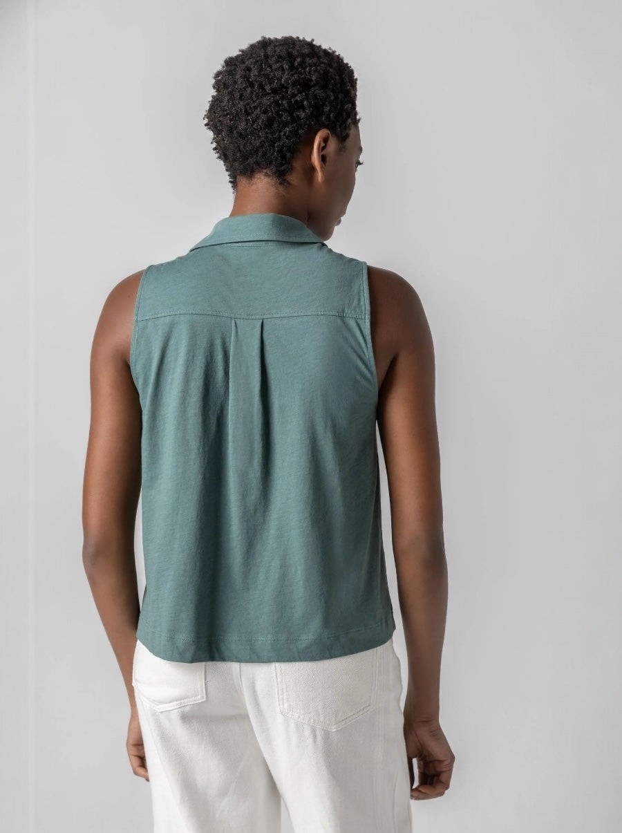 Sleeveless Button Down