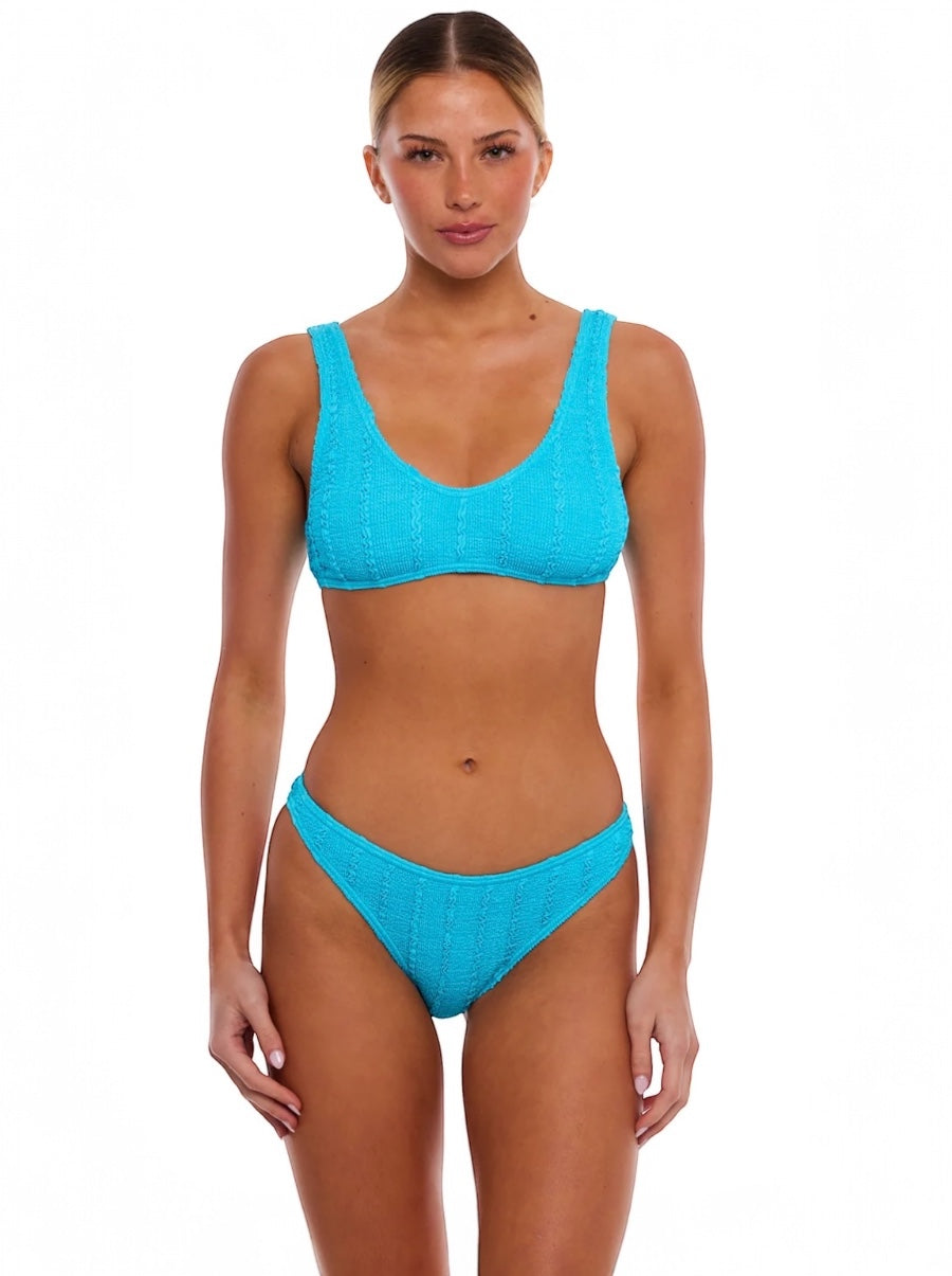 Maldives Bikini Top in Stripes Blue