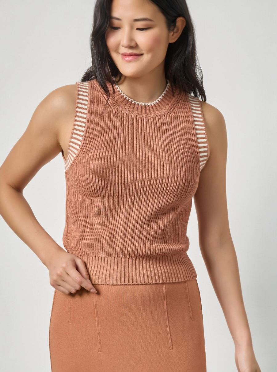 Sleeveless Crew Neck Top