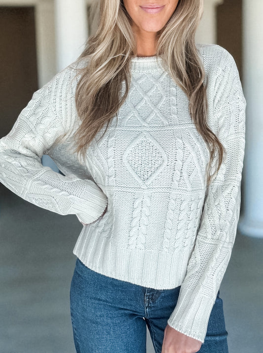 Pure Air Cashmere Mixed Cable Sweater
