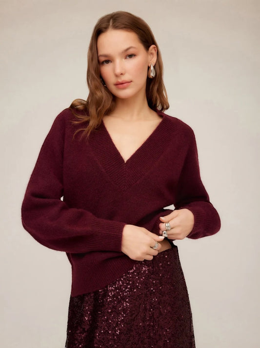 Heather V Neck Sweater