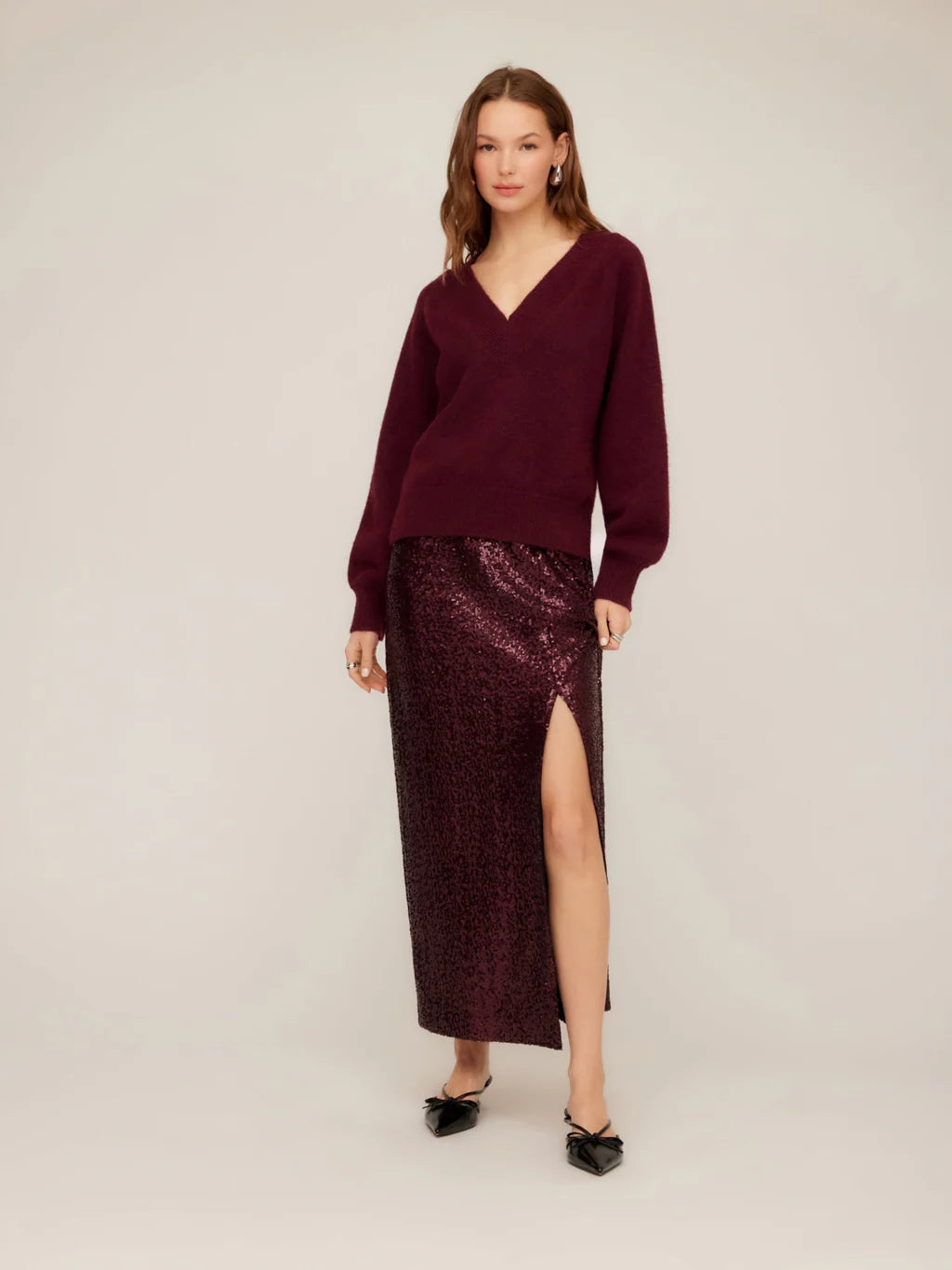 Heather V Neck Sweater