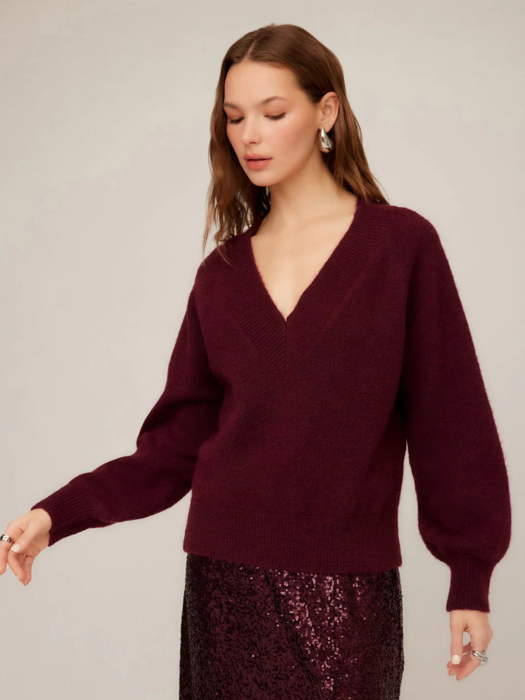 Heather V Neck Sweater