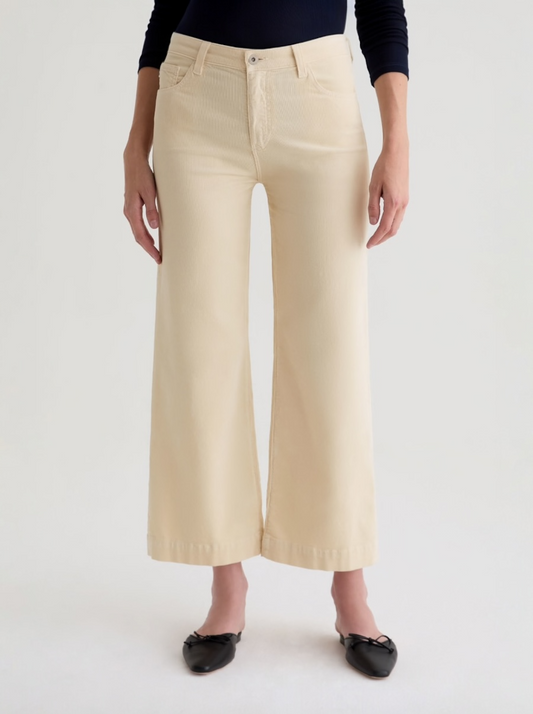 Saige Wide Leg Crop Cord in Opal Stone